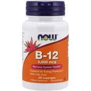 Methyl Vitamin B-12 5,000mcg with Folic Acid - 60 Lozenges by NOW Foods