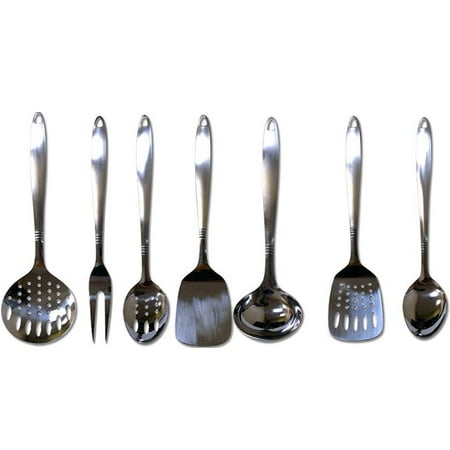 - 7 Stainless Steel Serving Set Kitchen Cooking Utensil Tools Server Spatula Spoon