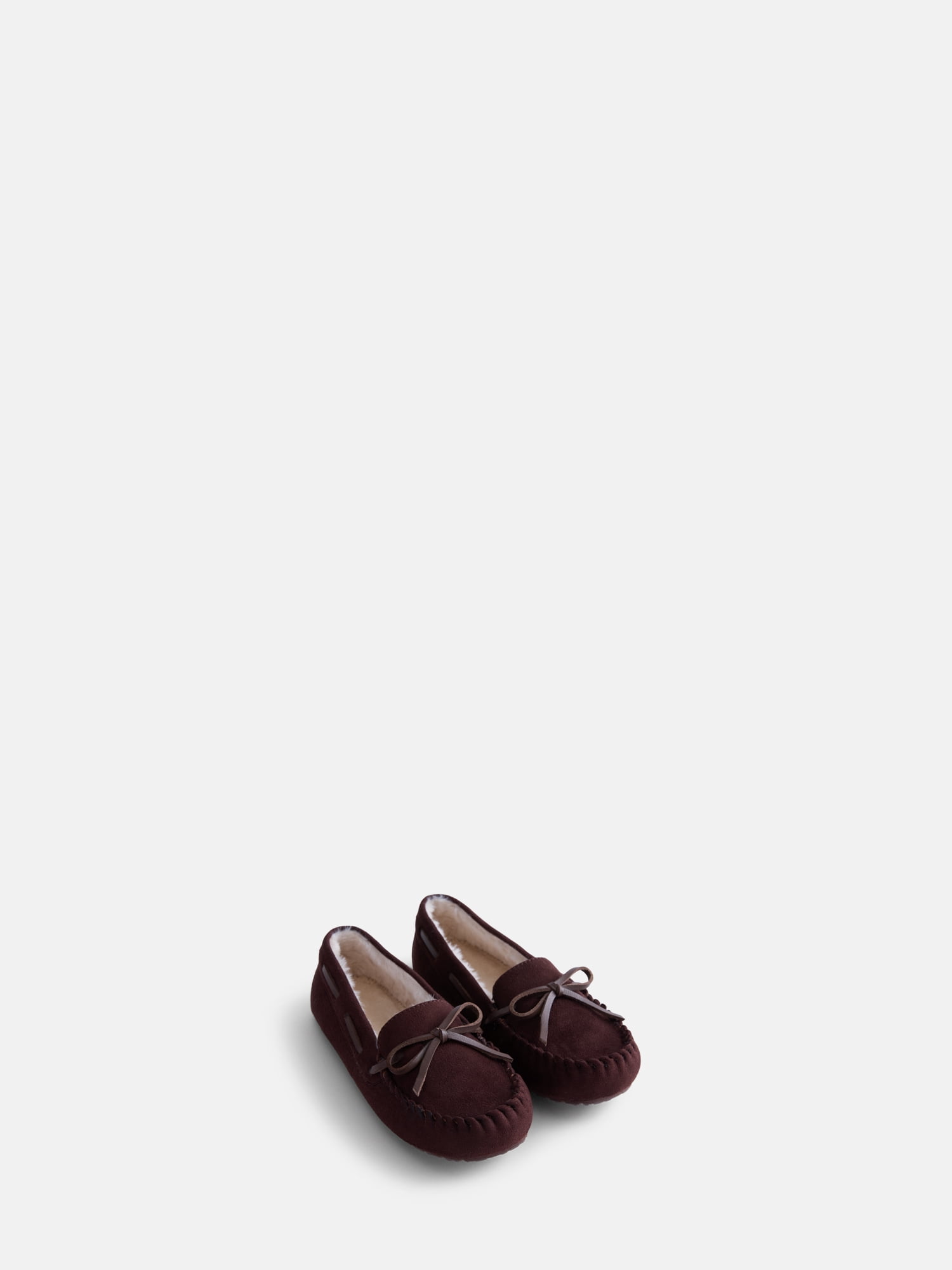 Wonder Nation Little and Big Girls Faux Fur Lined Moccasin Slippers