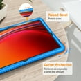 thumbnail image 6 of Fintie Silicone Case for Samsung Galaxy Tab S9 11 Inch 2023 Model (SM-X710/X716B/X718U), [S Pen Holder] Honey Comb Series Kids Friendly Light Weight Shock Proof Protective Cover, Blue, 6 of 11