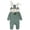 Green, variant on Kids One-piece Solid Color Adorable Rabbit Ear Hooded Zipper Jumpsuit for Boys Soft Baby Romper Outfit with Cozy Design Size:9-12 Months