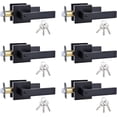 thumbnail image 1 of Straight Style Door Lever KeyedAlike Entry Function Door Handle Exterior Interior Entry Lock with Keys Matte Door Handleset, 1 of 5