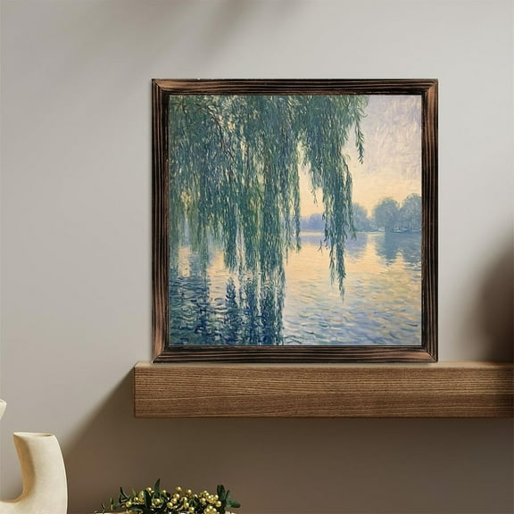 Willow Tree Pond Wooden Sign Wall Plaque - Vintage Art Decoration, Wall Decoration - Ideal Gift For Home Decoration, Living Room, Bathroom, Bedroom, Garden, Dining, Bar, Cafe, Festival Party Decor