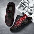 thumbnail image 2 of Men's Breathable Mesh Chunky Sneakers, Lightweight Lace-Up Running Shoes with Flame Design, Non-Slip Hollow Out Thick Sole Footwear for Gym, Walking, and Streetwear, 2 of 7