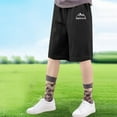 thumbnail image 4 of Casual Shorts for Kids, 90% Polyester Quick-Dry Sun Protection Cropped Pants with Pockets, Military Green, Size 120 cm, 4 of 4