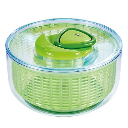 Zyliss Easy Spin Salad Spinner with Lid Handle  Large  Green  BPA Free