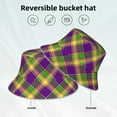 thumbnail image 4 of Kdxio Reflective Bucket Hat - Mardi Gras Plaid Print Bucket Hat for Men,Women, 4 of 9