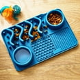 thumbnail image 2 of Vibrant Life Silicone Slow Feeder Compartment Pet Mat, Blue, 12" x 8", 2 of 5