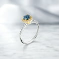 thumbnail image 4 of Gem Stone King 925 Silver and 10K Yellow Gold Ring Persian Blue Moissanite and Lab Grown Diamond (1.63 Cttw, Size 6), 4 of 4