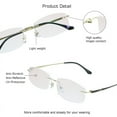 thumbnail image 2 of VisionGlobal Pure Titanium Frame for men/women Blue Light Blocking,Hand-set Diamond Fashion Glasses (Golden Brown, 1.00 Magnification), 2 of 5