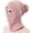 02 Pink, variant on DOVACKA Fleece Lined Pompom Knit Balaclava, All-in-One Winter Warm Beanie Skull Cap Neck Scarf Mask Women