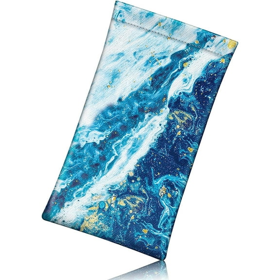 Eyeglasses Pouch with Cleaning Cloth, Portable Squeeze Top Vegan Leather Soft Glasses Case Anti-Scratch Sunglasses Bag