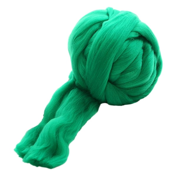 Hilo grueso y grueso, hilo para tejer a brazo, lavable, suave y grueso, para bricolaje verde