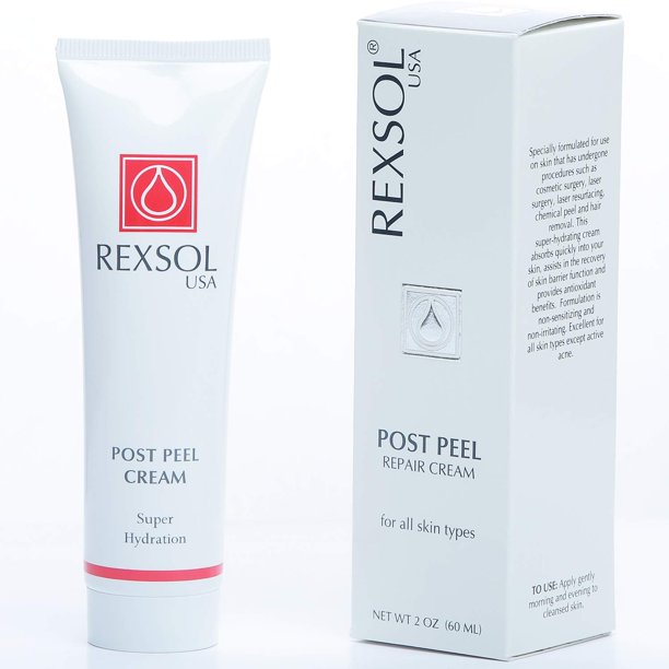 Crema para después de la exfoliación REXSOL | Fórmula avanzada que proporciona beneficios antioxidantes | para piel sometida a cirugía cosmética/láser Rejuvenecimiento con láser Depilación y exfoliaci