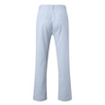 thumbnail image 4 of kpoplk Men's Drawstring Linen Pants Casual Summer Beach Loose Trousers(Light Blue,L), 4 of 6