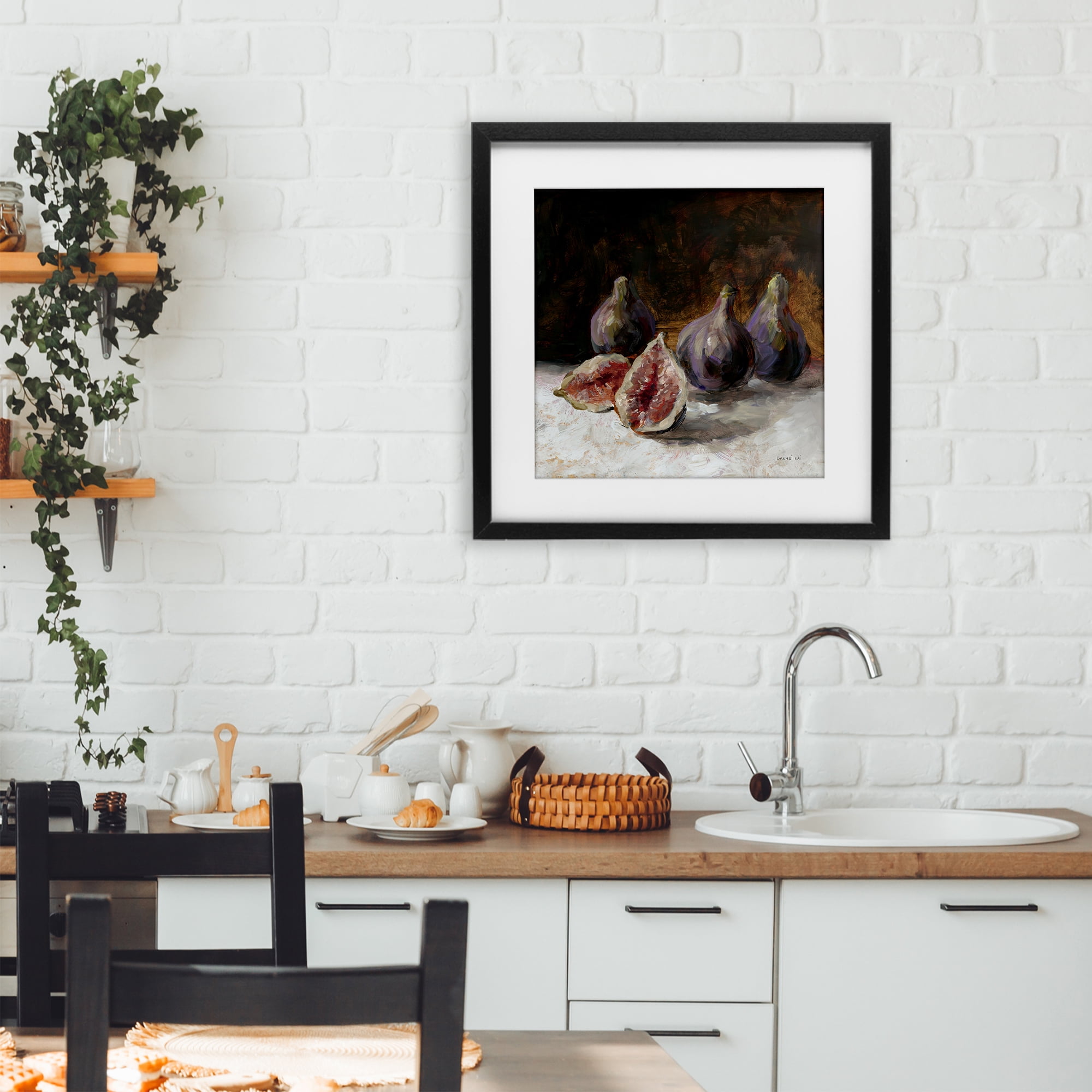 Stupell Industries Rustic Fig Still Life Black Framed Print Under Glass, design by Danhui Nai