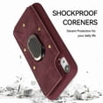 thumbnail image 5 of Dteck for Apple iPhone XR Wallet Case, Shockproof Heavy Duty Flip PU Leather Ring Kickstand Card Holder Anti-Scratch Soft Protective Cover, winered, 5 of 8