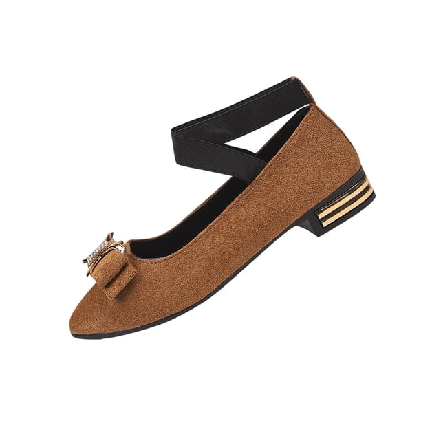 Zapatos de Tacón Bajo Strass Bow Mary Jane Sandalias, Zapatos Casuales de las Mujeres Más Tamaño Terciopelo Correa Crisscross Primavera Verano