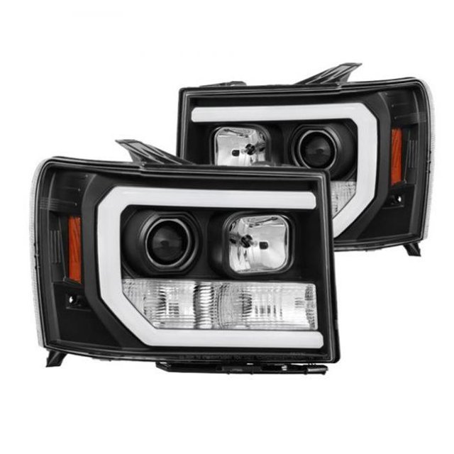 2007-2013 Sierra Black U-Bar Projector LED Headlights