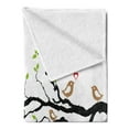 thumbnail image 2 of Live Laugh Love Soft Flannel Fleece Throw Blanket, Couple of Birds in Love Sitting on a Branch with an Inspirational Words, Cozy Plush for Indoor and Outdoor Use, 50" x 60", Multicolor, by Ambesonne, 2 of 5