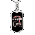 thumbnail image 5 of I Love My Plumber Swivel Keychain Dog Tag Stainless Steel or 18k Gold, 5 of 10