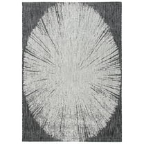 SAFAVIEH Courtyard Jaymz Radiant Indoor/Outdoor Area Rug, Grey/Black, 2' x 3'7"