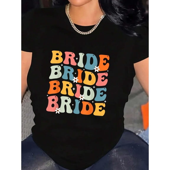 Bride I Do Crew Bridal Party Wedding Retro Bachelorette T-Shirt Graphic Tee summer Tops For Women Round Neck Fashion Cotton shirts