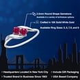 thumbnail image 2 of Gem Stone King 10K White Gold Round Red Created Ruby Ring for Women (0.50 Cttw, Round 3.5MM, Gemstone July Birthstone, Size 6), 2 of 6