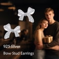 thumbnail image 5 of Bow Stud Earrings 925 Sterling Silver Cubic Zirconia Bowknot Earrings Bow Jewelry Gift for Women, 5 of 6