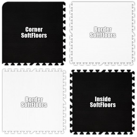 Alessco SFBKWE1010 SoftFloors -Black & White Dackerboard -10 x 10 Set