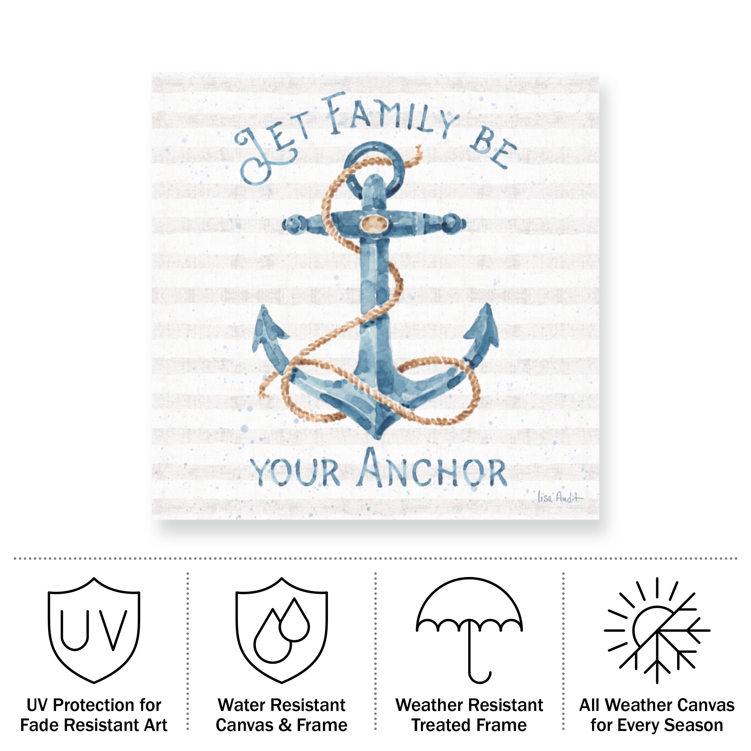 Lisa Audit 'Nautical Life IV' Outdoor Canvas 18x22