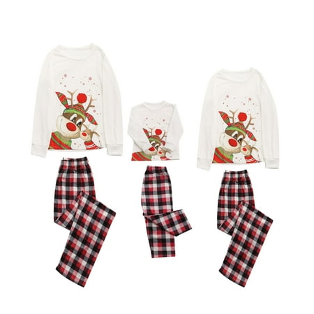 

jsaierl Family Christmas Pjs Matching Sets for Men Women Kids Jammies Xmas Pajamas Loungewear Cute Elk Printed Couple Sleepwear Set