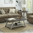 thumbnail image 4 of Newboti Athens Contemporary 3-Piece Wood Shelf Coffee Table Set in Weathered Walnut and Gray 620880175724328, 4 of 8