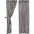 thumbnail image 2 of VHC Brands Annie Buffalo Farmhouse Curtain Panels, Check, Black, 96x50, Set of 2, 2 of 11