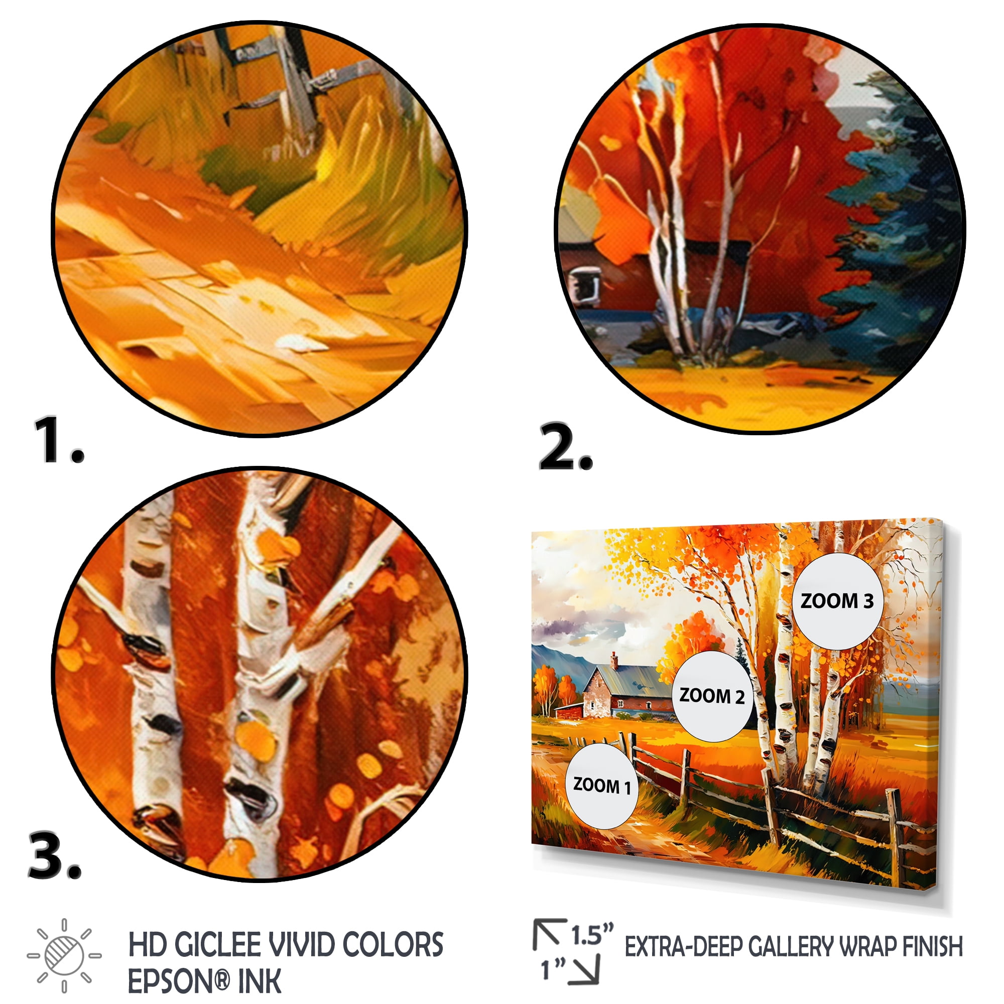 Designart Small Cottage In Autumn IV Canvas Wall Art