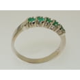 thumbnail image 4 of LBG British Made 9k White Gold Natural Emerald Womens Eternity Ring - 33 size options - Sizes 4 to 12 Available, 4 of 7