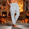 thumbnail image 6 of Men's Plaid Pajama Joggers Elastic Drawstring Waist Sleep Pants Casual Loungewear Bottoms with Side Pockets, 6 of 7