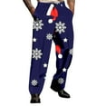 thumbnail image 5 of KKBOTIVE Men's Christmas Suits Party Funny Printed Adult Novelty Suit and Dress Pants Men's Fall Winter Outfit Jacket Dark Blue Size: S, 5 of 6
