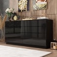 thumbnail image 4 of Timechee 8 Drawer Double Dresser Dressers with High Gloss Drawers With Light Black, 4 of 5