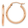 thumbnail image 1 of FB Jewels Leslie's 14K Rose Gold 2mm Polished Hoop Earrings, 1 of 3