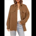 thumbnail image 2 of Chaqueta Informal de Otoño para Mujer, de Larga, con Botones, Holgada y Ligera, con Bolsillos. Marrón S, 2 of 8