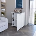 thumbnail image 4 of FM FURNITURE Rawlins Bar Cart whit Two Shelves White Engineered Wood, 4 of 6