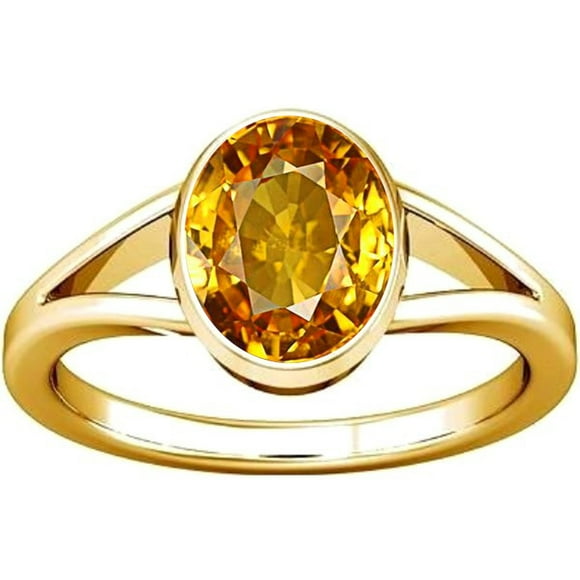 Divya Shakti 9.25-9.50 Carat Citrine Sunhela Golden topaz Gemstone Panchdhatu Ring For Men & Women