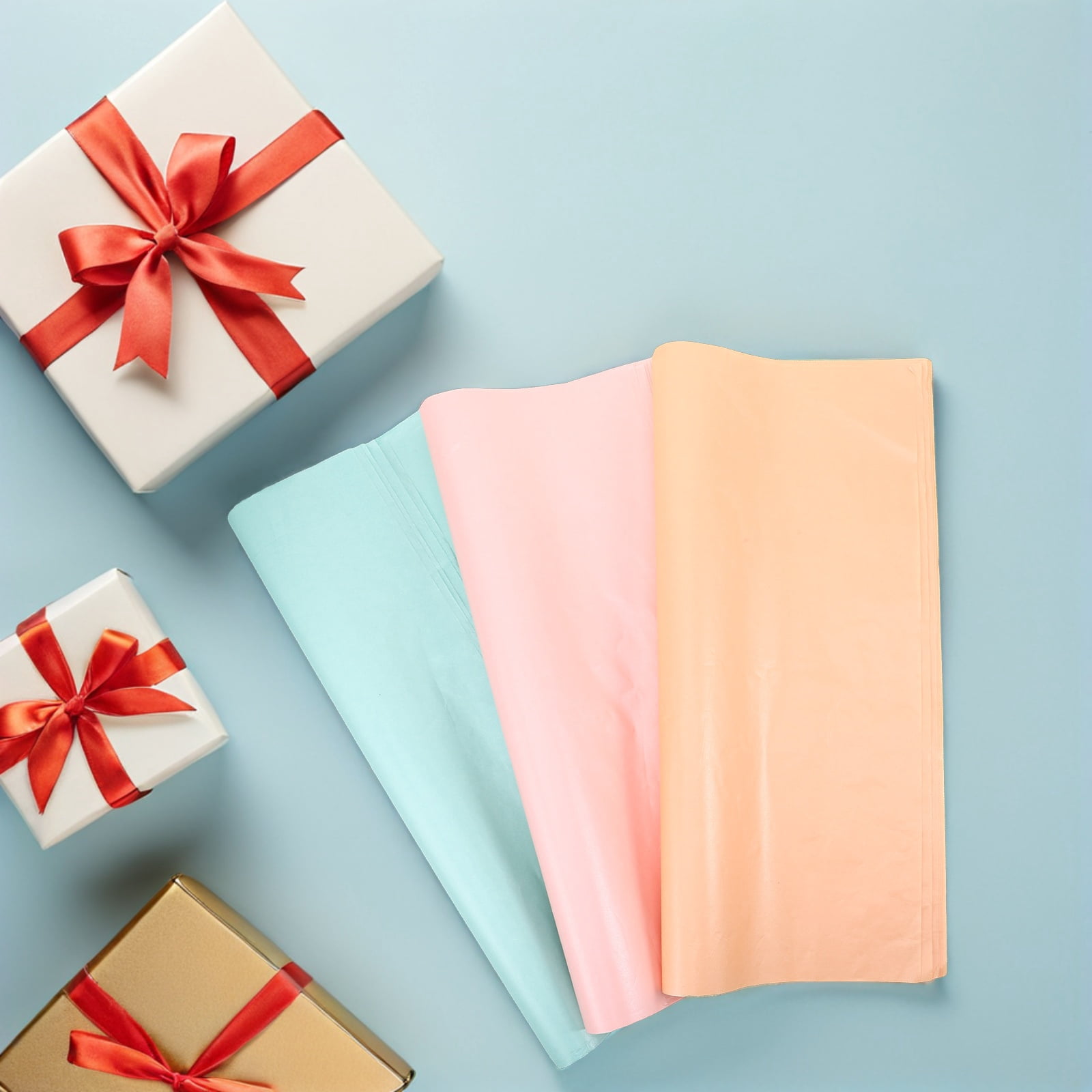 FOMIYES 60Pcs Iridescent Floral Tissue Paper Sheets for Wrapping Bouquets with Handcrimped Craft Design