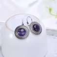 thumbnail image 2 of Women Ear Stud Bohemia Exaggeration Cat Eye France Buckle Earrings Vintage Jewelry (Purple), 2 of 3