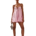 thumbnail image 1 of Gupgi Women Loose Spaghetti Strap Dress Rhinestone Cutout Cocktail Party Mini A-line Dresses, 1 of 6