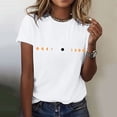 thumbnail image 2 of Womens Tops Short Sleeve Summer Tops For Women Casual Solar Print Round Neck Womens T Shirts, 2 of 5