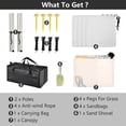 thumbnail image 5 of Portable Beach Tent Sun Shelter With Ground Pegs Water And Wind Resistant Sun Shade Canopy Angle Adjustable Gingham Pattern with Pastel, 5 of 7