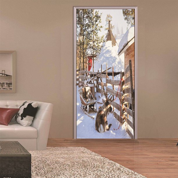 Christmas door covers decoration Christmas Tree Door Cover Holiday Covers Decoration 30-Inch By 6.5-Feet