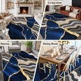 thumbnail image 6 of Blue Marble Large Area Rugs for Bedroom Living Room, Soft Non Slip Carpet Bedside Rug, Grey Gold Texture Vintage Farmhouse Art Rectangular Floor Cover Kitchen Accent Rug 5'x7' for Dining Room/Office, 6 of 9